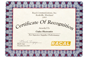 1993 - Certificate of Recognition 